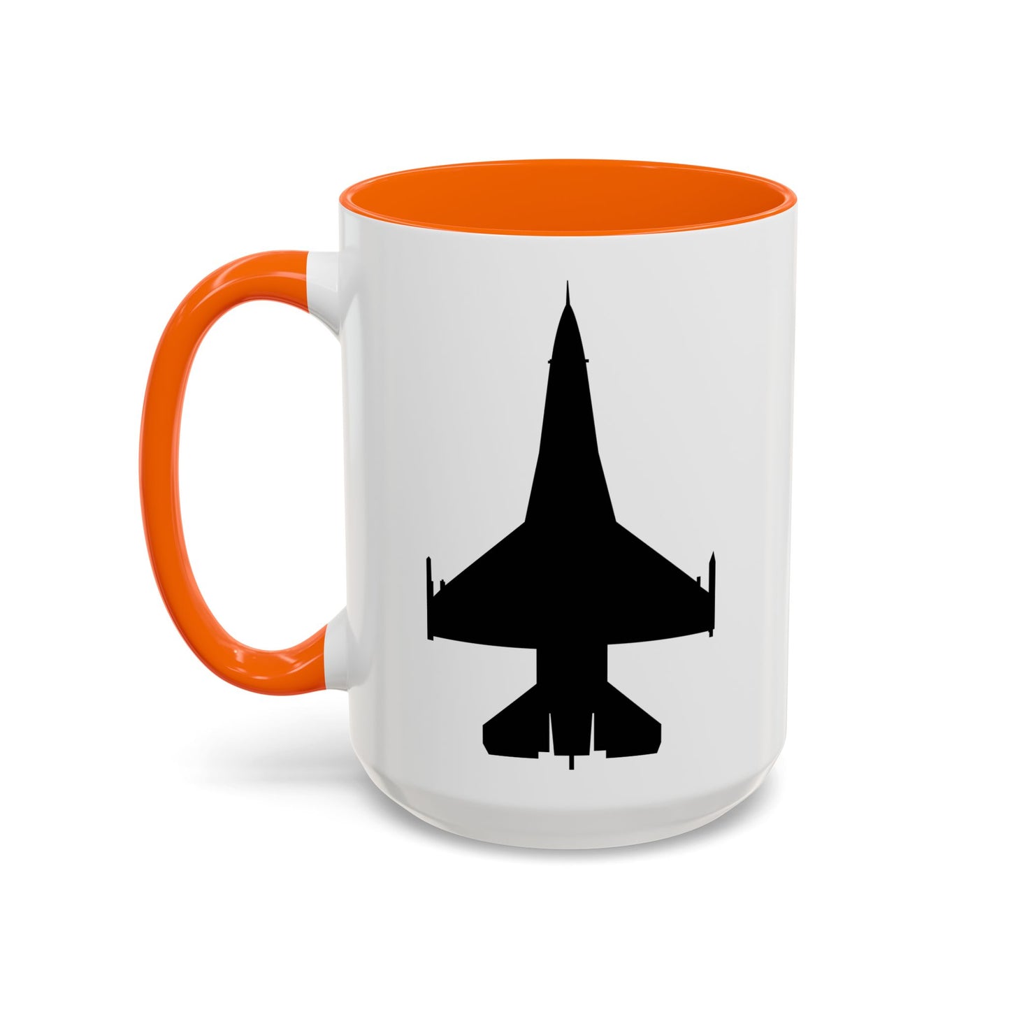 Accent Coffee Mug (11oz & 15oz) - Aircraft - F-16 -Top - Black wo Txt X 300