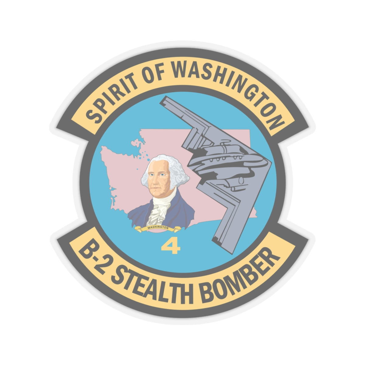 Kiss-Cut Stickers - USAF - B2 - Spirit of Washington - Stealth Bomber wo txt X 300