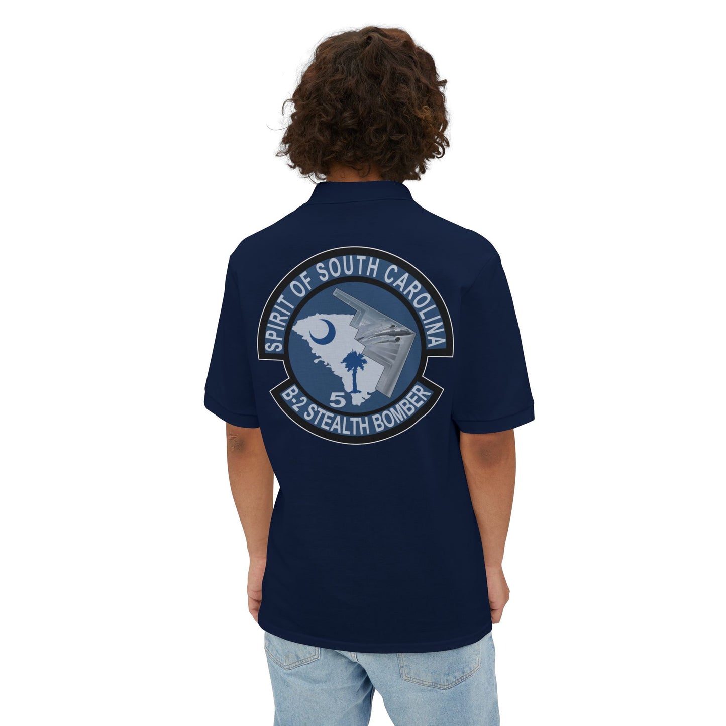 Men's Piqué Polo - USAF - B2 - Spirit of South Carolina Stealth Bomber wo Txt X 300