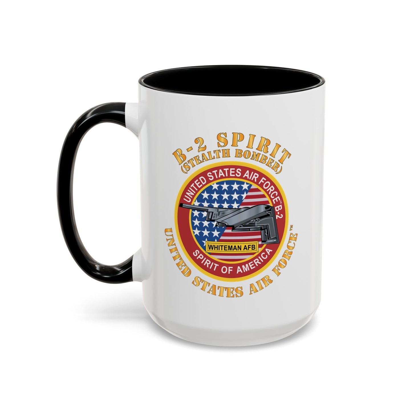 Accent Coffee Mug (11oz & 15oz) - USAF - B2 - Spirit - Stealth Bomber X 300