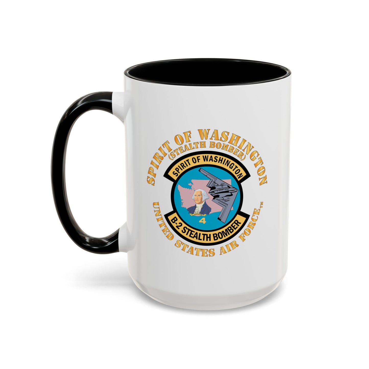 Accent Coffee Mug (11oz & 15oz) - USAF - B2 - Spirit of Washington - Stealth Bomber X 300
