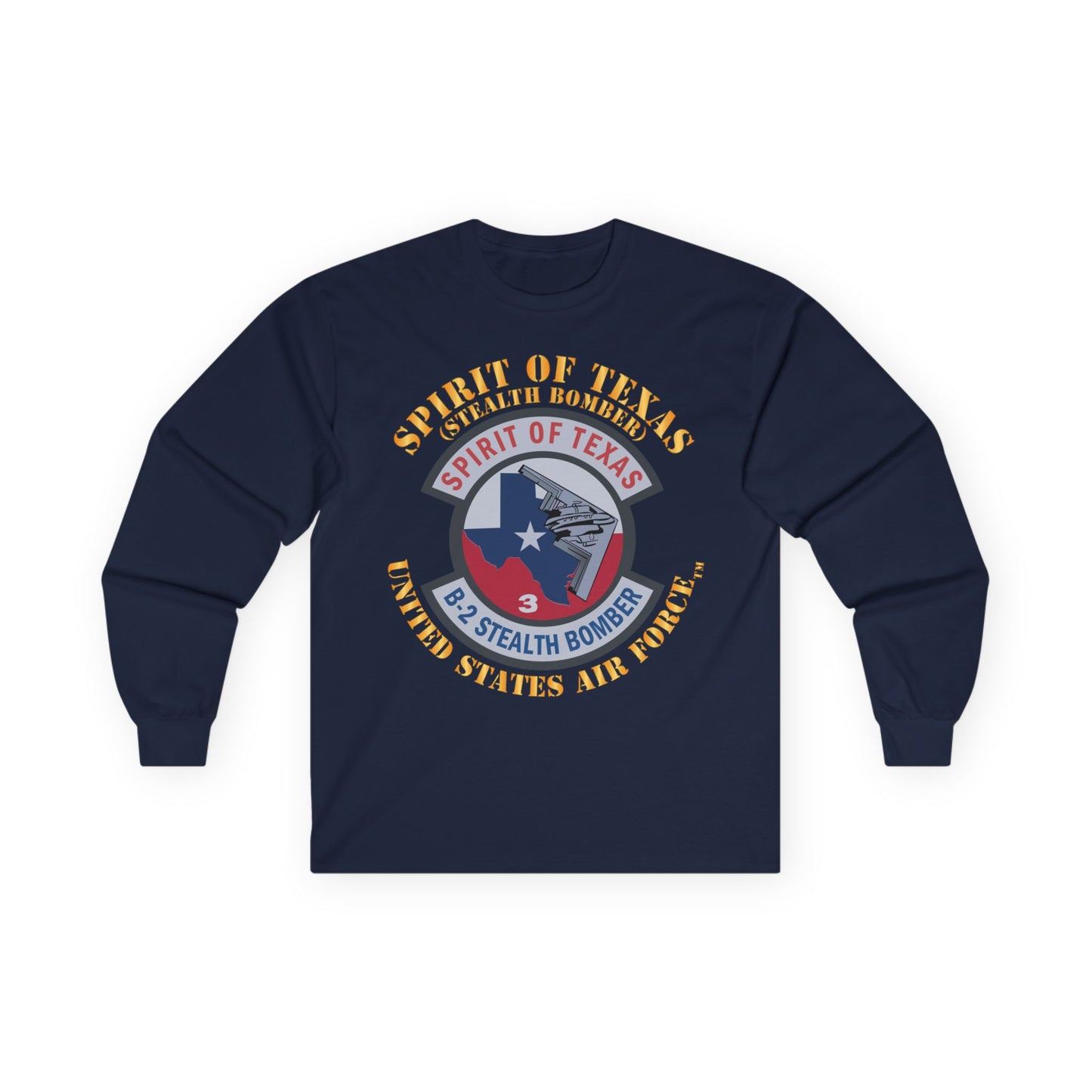 Unisex Ultra Cotton Long Sleeve Tee - USAF - B2 - Spirit of Texas - Stealth Bomber X 300