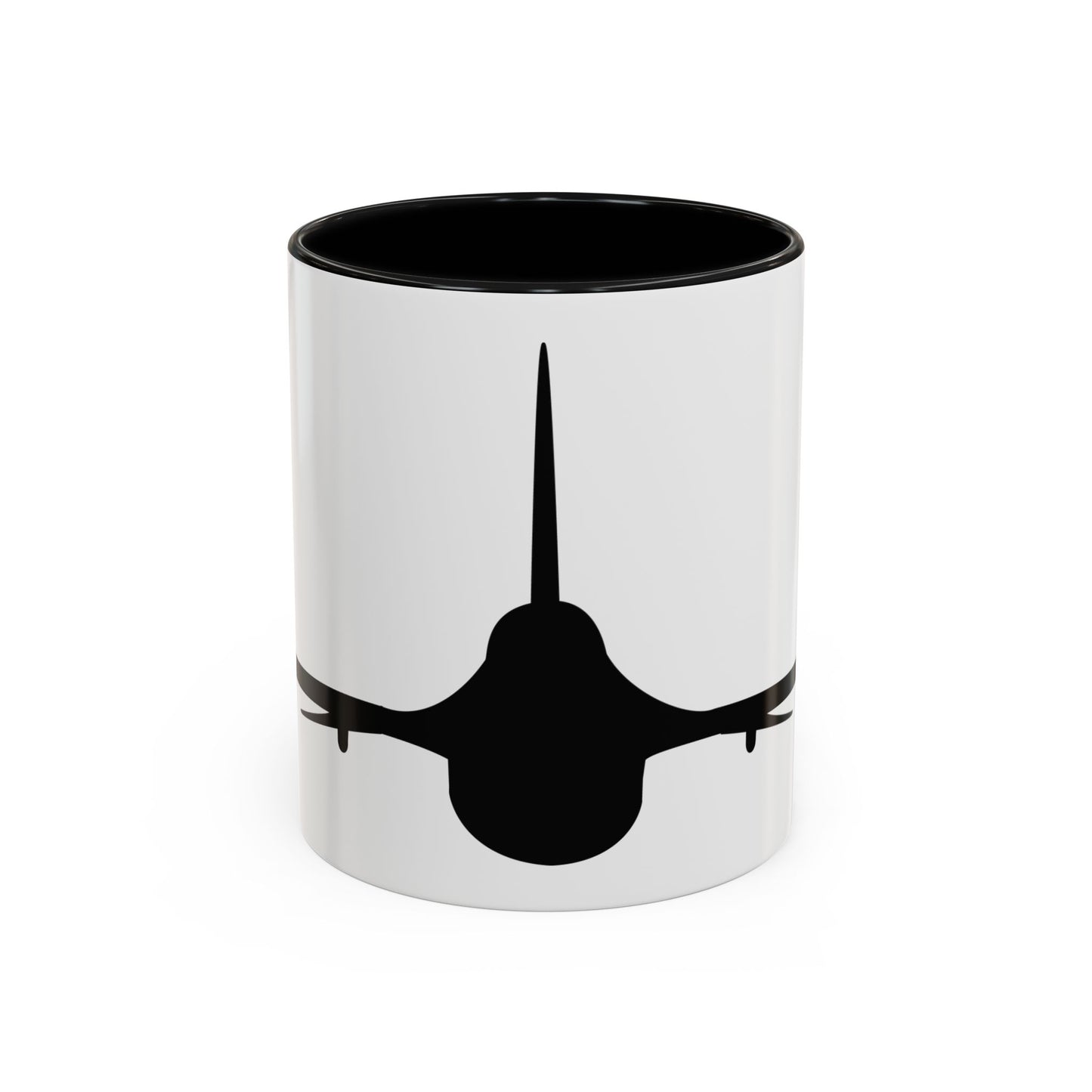Accent Coffee Mug (11oz & 15oz) - Aircraft - F-16 - Front - Silhouette wo Txt X 300