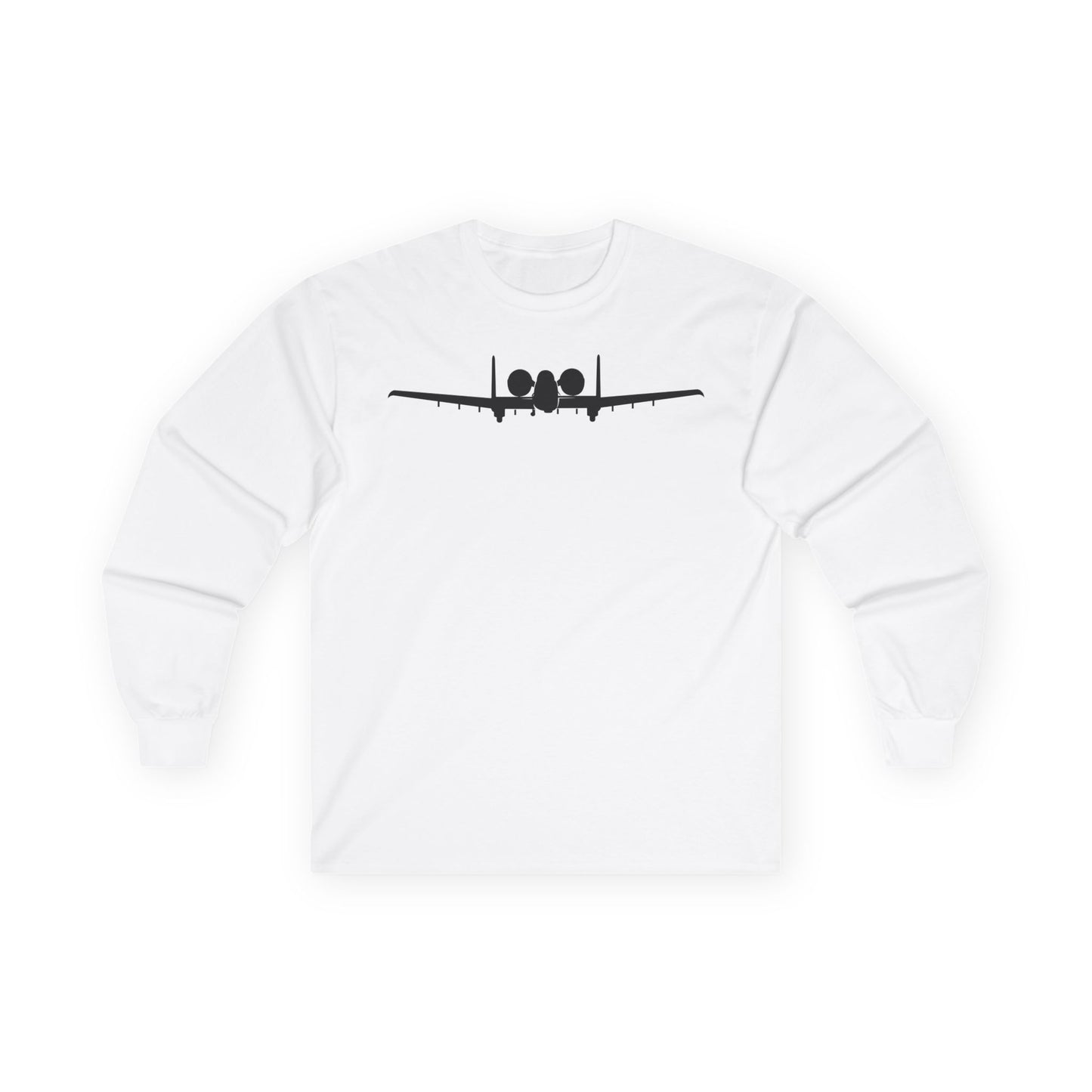 Unisex Ultra Cotton Long Sleeve Tee - Aircraft - USAF - A-10 Thunderbolt II - Front - Silhouette X 300