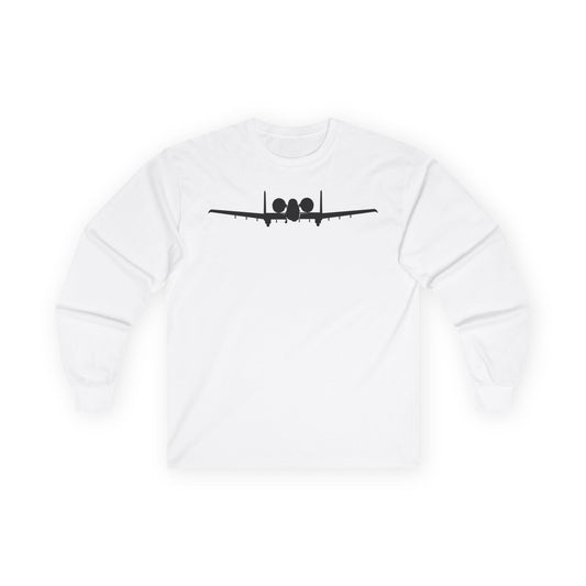 Unisex Ultra Cotton Long Sleeve Tee - Aircraft - USAF - A-10 Thunderbolt II - Front - Silhouette X 300