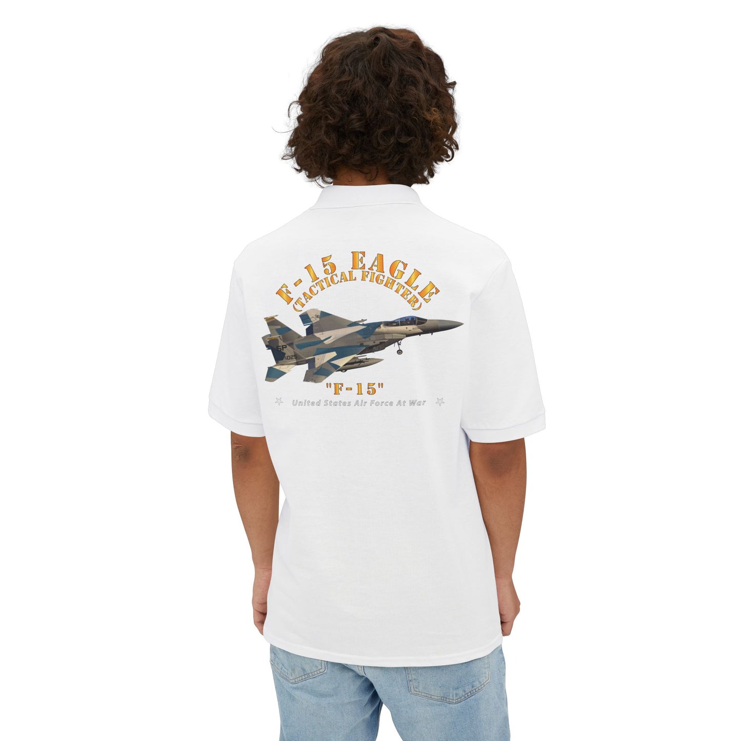 Men's Piqué Polo - USAF - F15 Eagle - F15