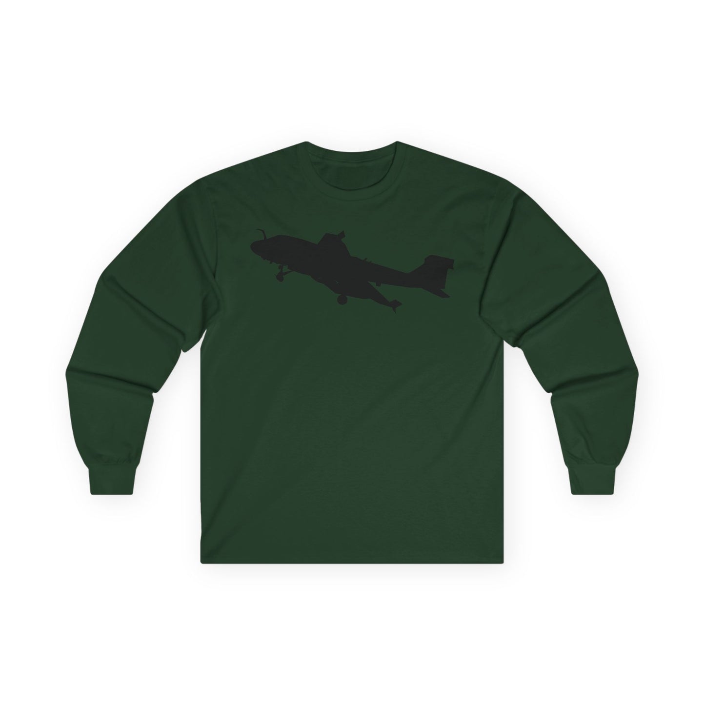 Unisex Ultra Cotton Long Sleeve Tee - Aircraft - Navy - A-6A Intruder - Silhouette X 300