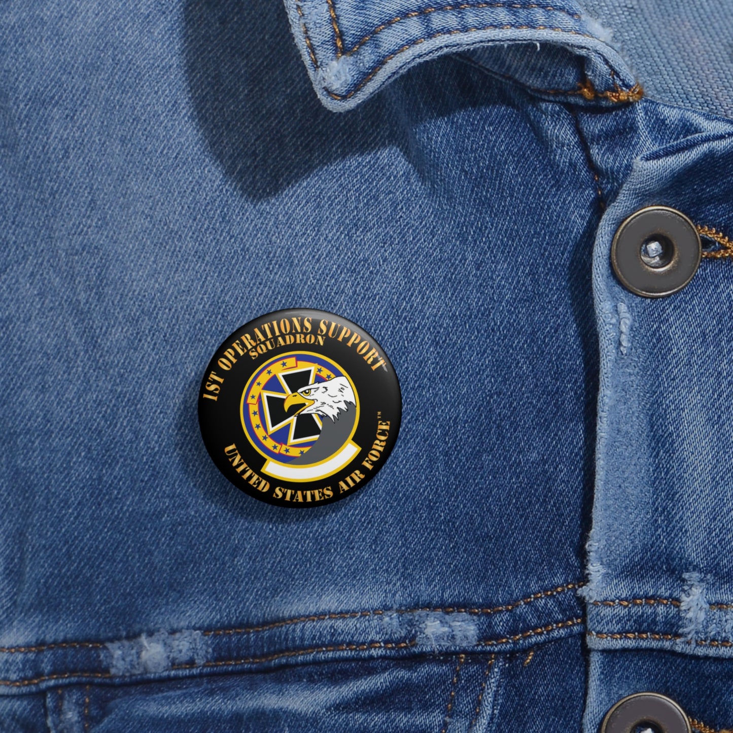 Custom Pin Button - USAF - 1st Operations Support Squadron