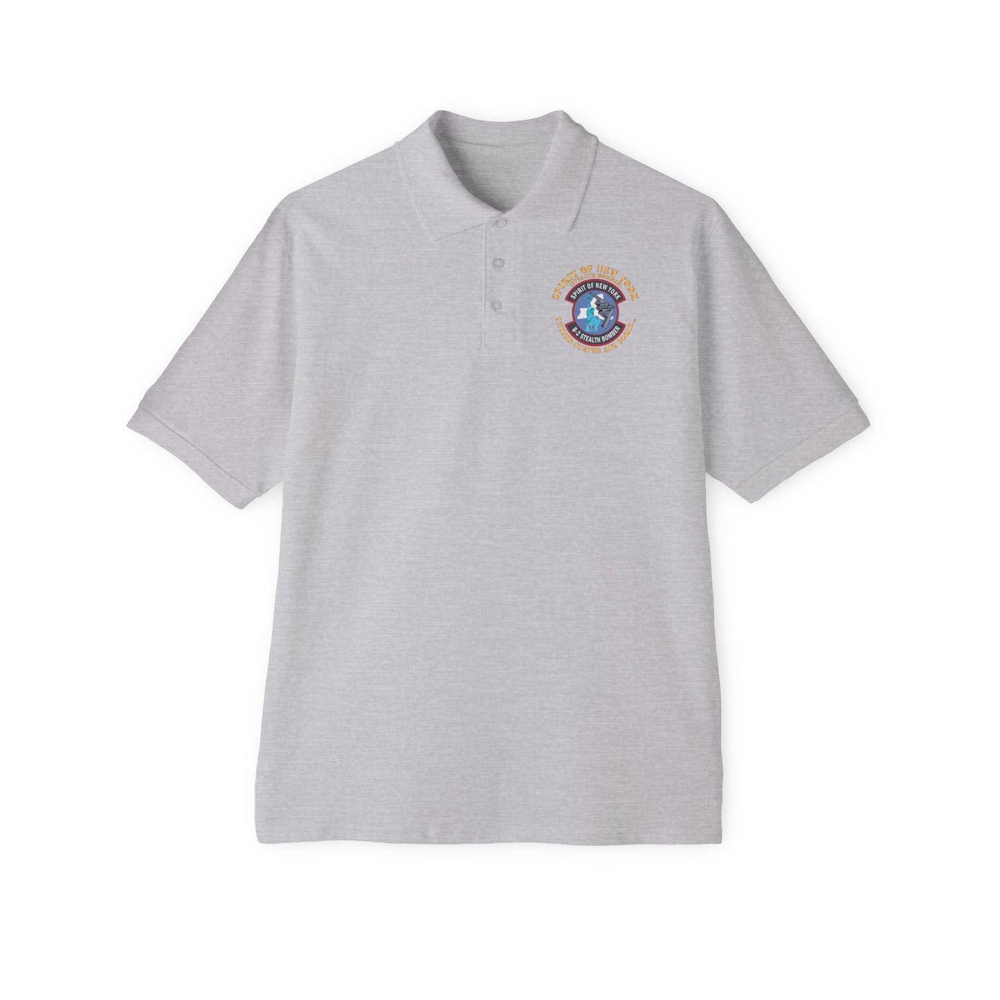 Men's Piqué Polo - USAF - B2 - Spirit of New York - Stealth Bomber X 300