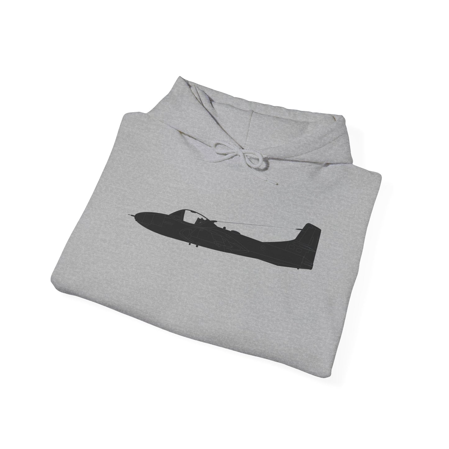 Unisex Heavy Blend Hooded Sweatshirt - Aircraft - T-37-Trainer - Side - Black - Metal X 300