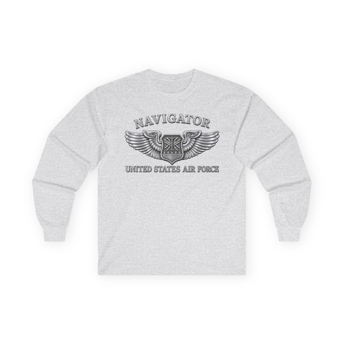 Unisex Ultra Cotton Long Sleeve Tee - USAF - Navigator Badge - United States Air Force - 3D - Enhanced