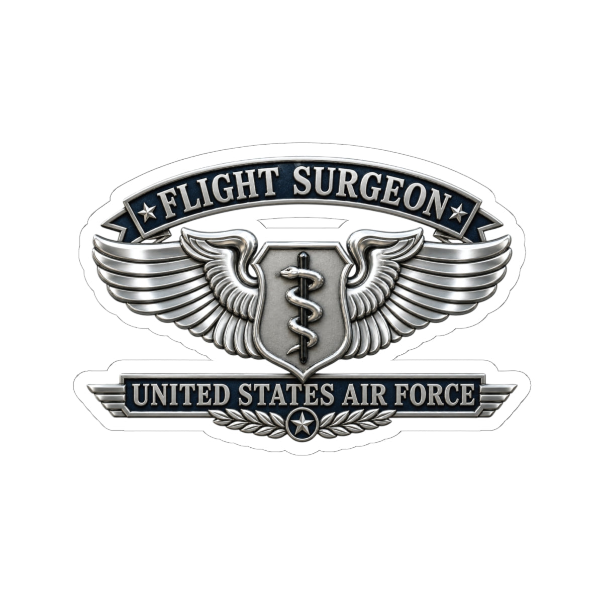 Kiss-Cut Stickers - USAF - Flight Surgeon Badge - United States Air Force - 3D - Enhanced