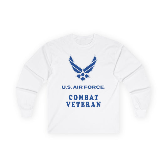 Unisex Ultra Cotton Long Sleeve Tee - USAF - Air Force - Combat Veteran X 300