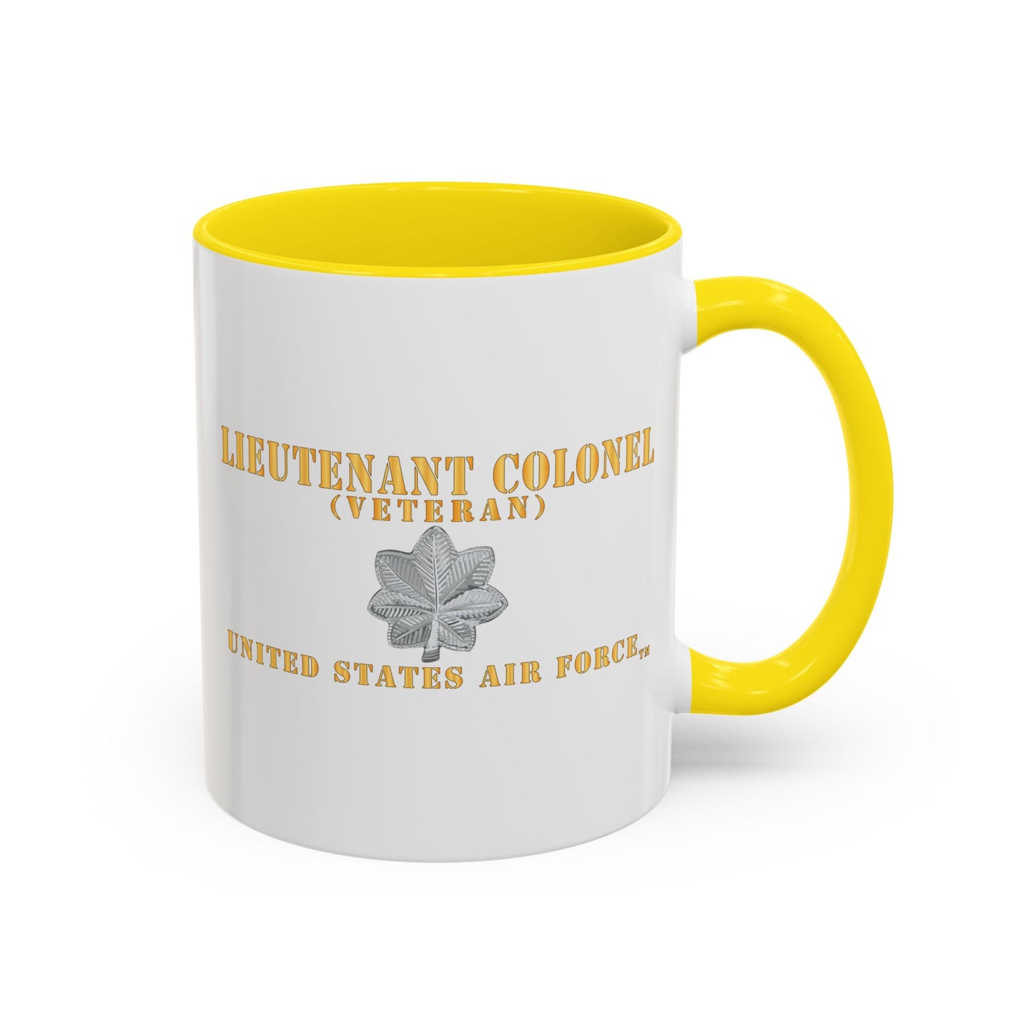 Accent Coffee Mug (11oz & 15oz) - USAF - Lieutenant Colonel - LTC - Veteran - Flat - TM X 300
