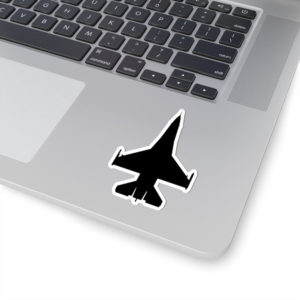 Kiss-Cut Stickers - Aircraft - F-16 -Top - Black wo Txt X 300