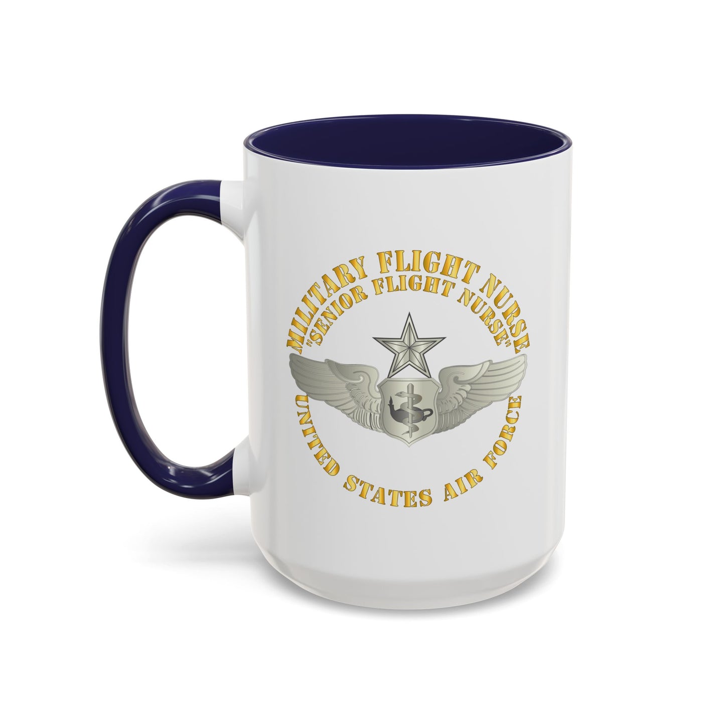 Accent Coffee Mug (11oz & 15oz) - USAF - Military Flight Nurse - Flight Nurse - Senior