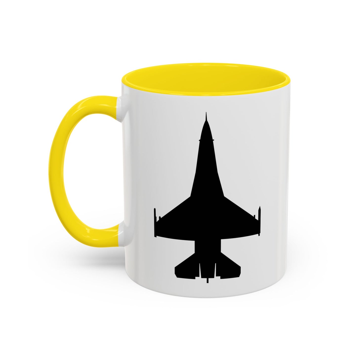 Accent Coffee Mug (11oz & 15oz) - Aircraft - F-16 -Top - Black wo Txt X 300