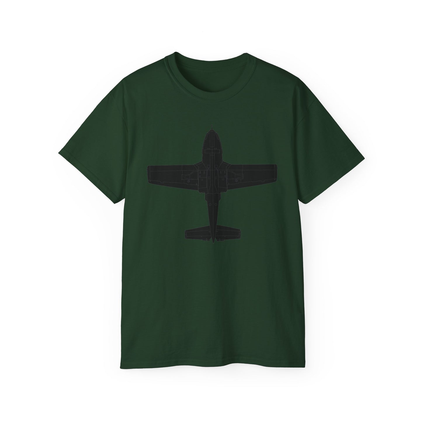 Unisex Ultra Cotton Tee - Aircraft - T-37-Trainer - Bottom - Black - Metal X 300