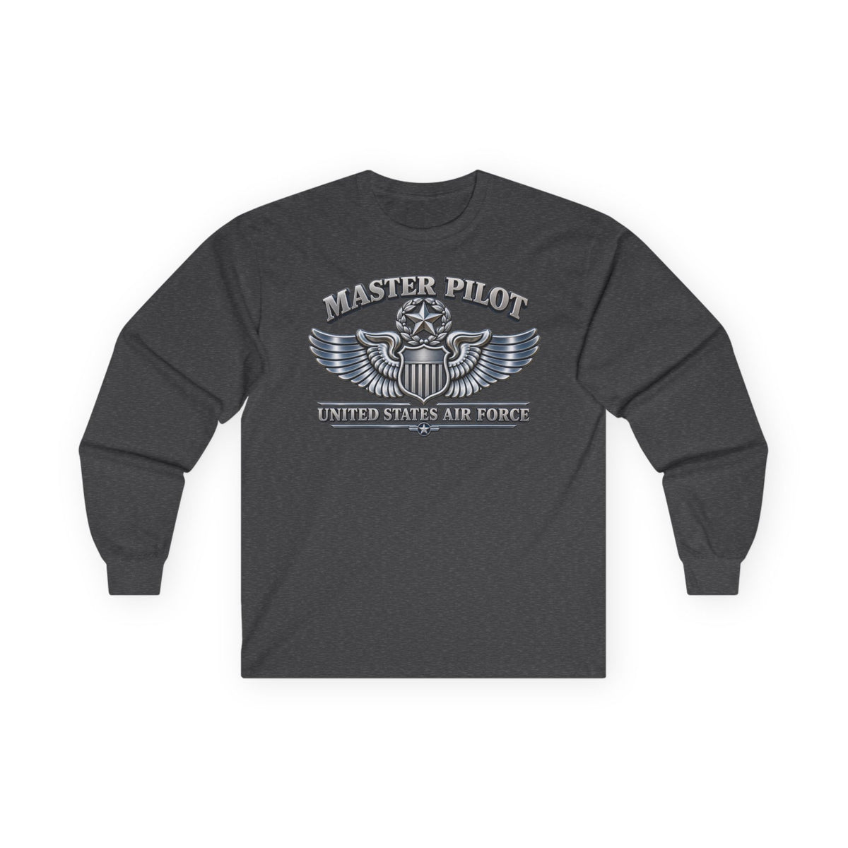 Unisex Ultra Cotton Long Sleeve Tee - USAF - Master Pilot Badge - United States Air Force - 3D - Enhanced