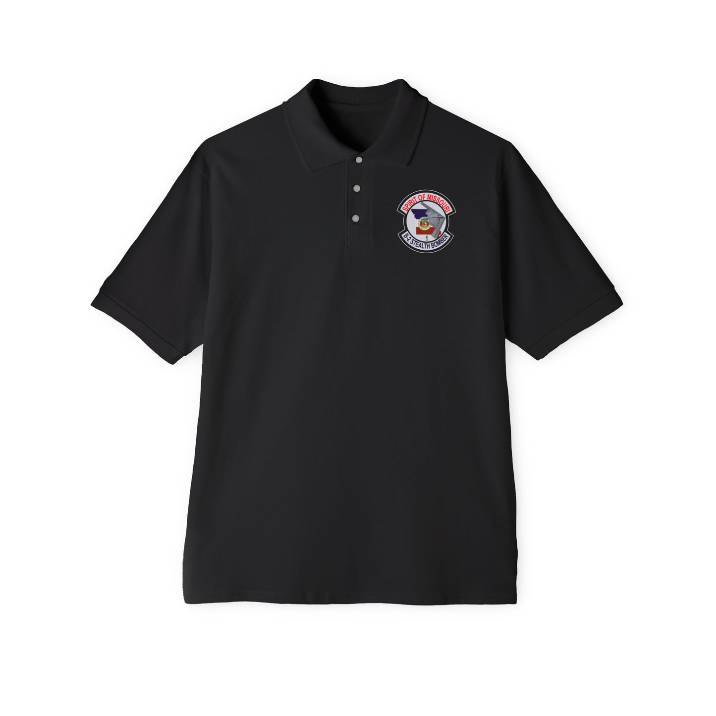 Men's Piqué Polo - USAF - B2 - Spirit of Missouri - Stealth Bomber wo Txt