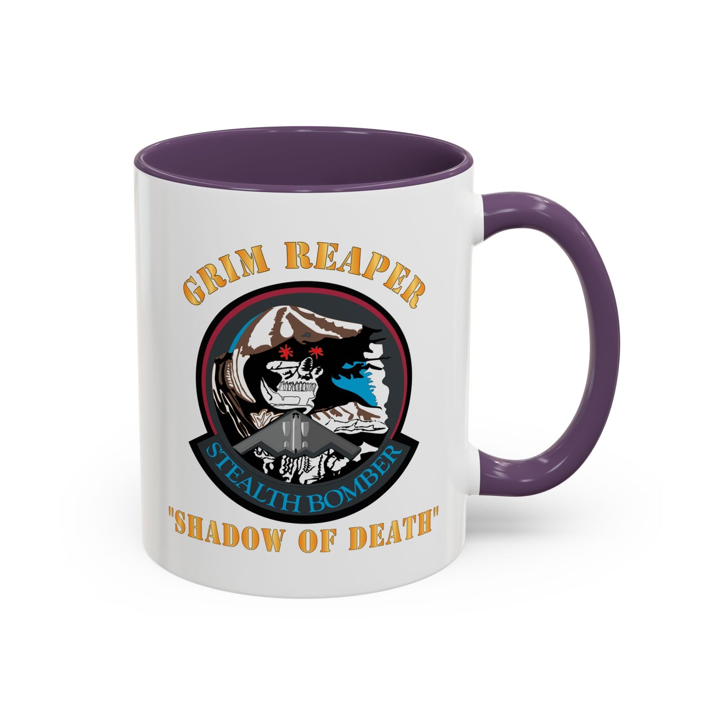 Accent Coffee Mug (11oz & 15oz) - USAF - B2 - Grim Reaper - Stealth Bomber X 300