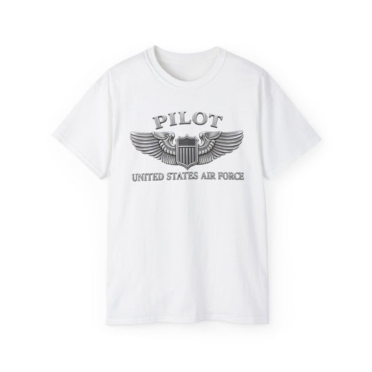 Unisex Ultra Cotton Tee - USAF - Basic Pilot Badge - United States Air Force - 3D - Enhanced