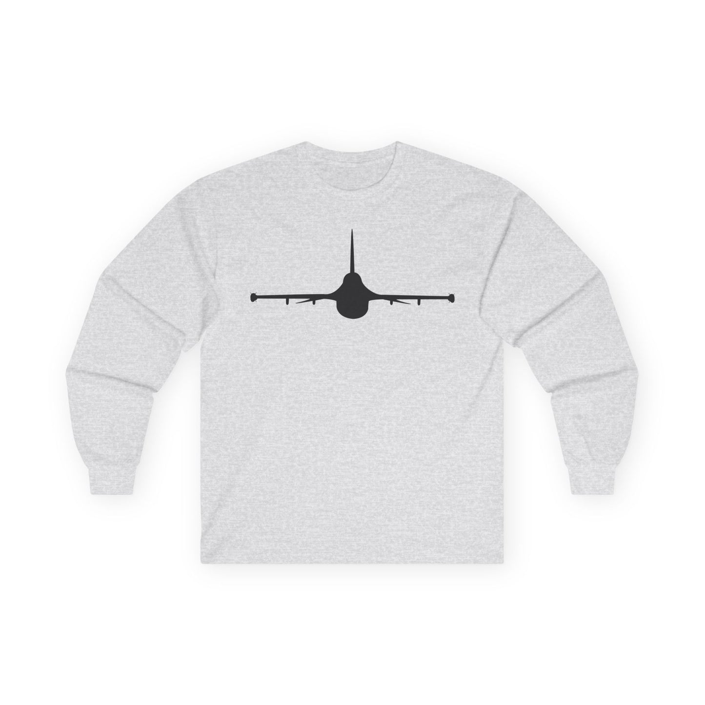 Unisex Ultra Cotton Long Sleeve Tee - Aircraft - F-16 - Front - Silhouette wo Txt X 300