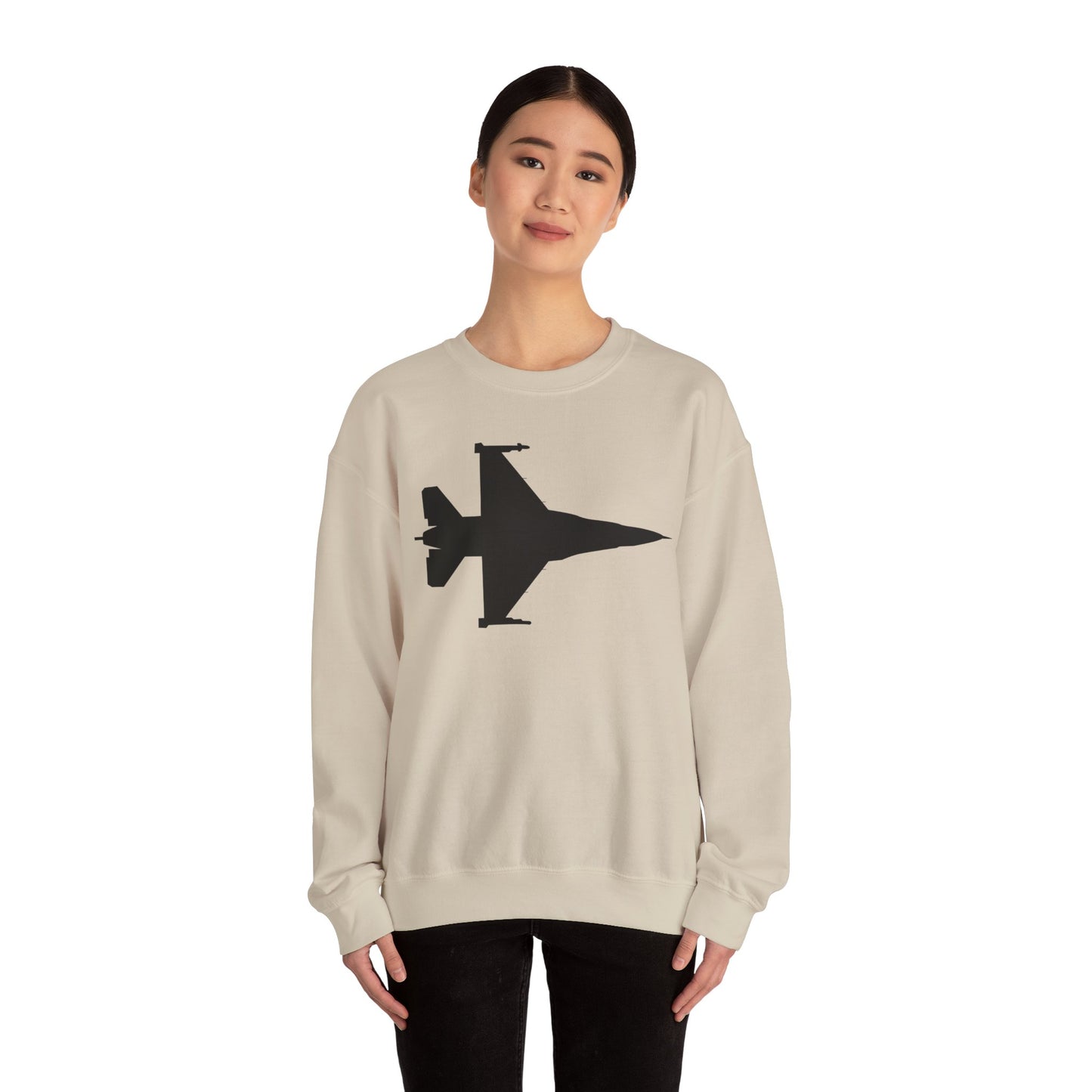 Crewneck Sweatshirt - Aircraft - F-16 -Top - Silhouette - wo Txt X 300