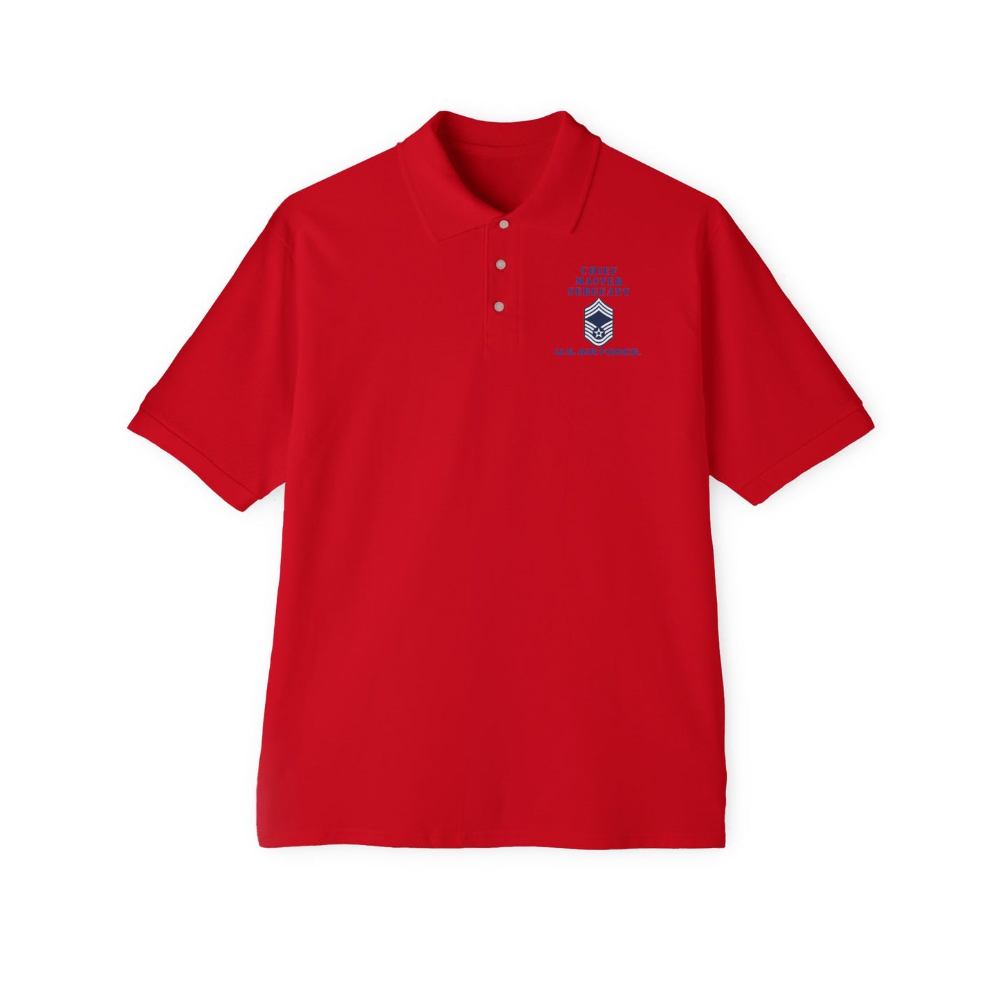 Men's Piqué Polo - USAF - Chief Master Sergeant (E9a) - 2020 - US Air Force w Text X 300