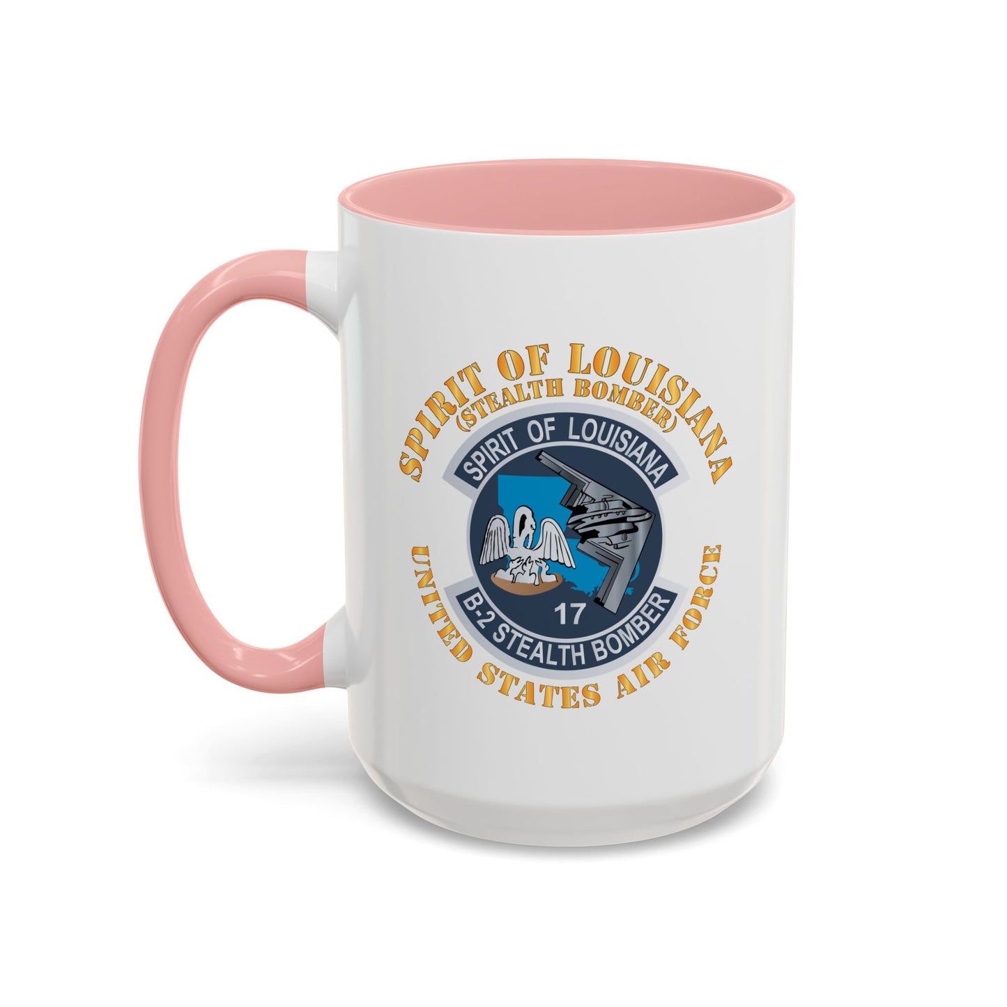 Accent Coffee Mug (11oz & 15oz) - USAF - B2 - Spirit of Louisiana - Stealth Bomber X 300