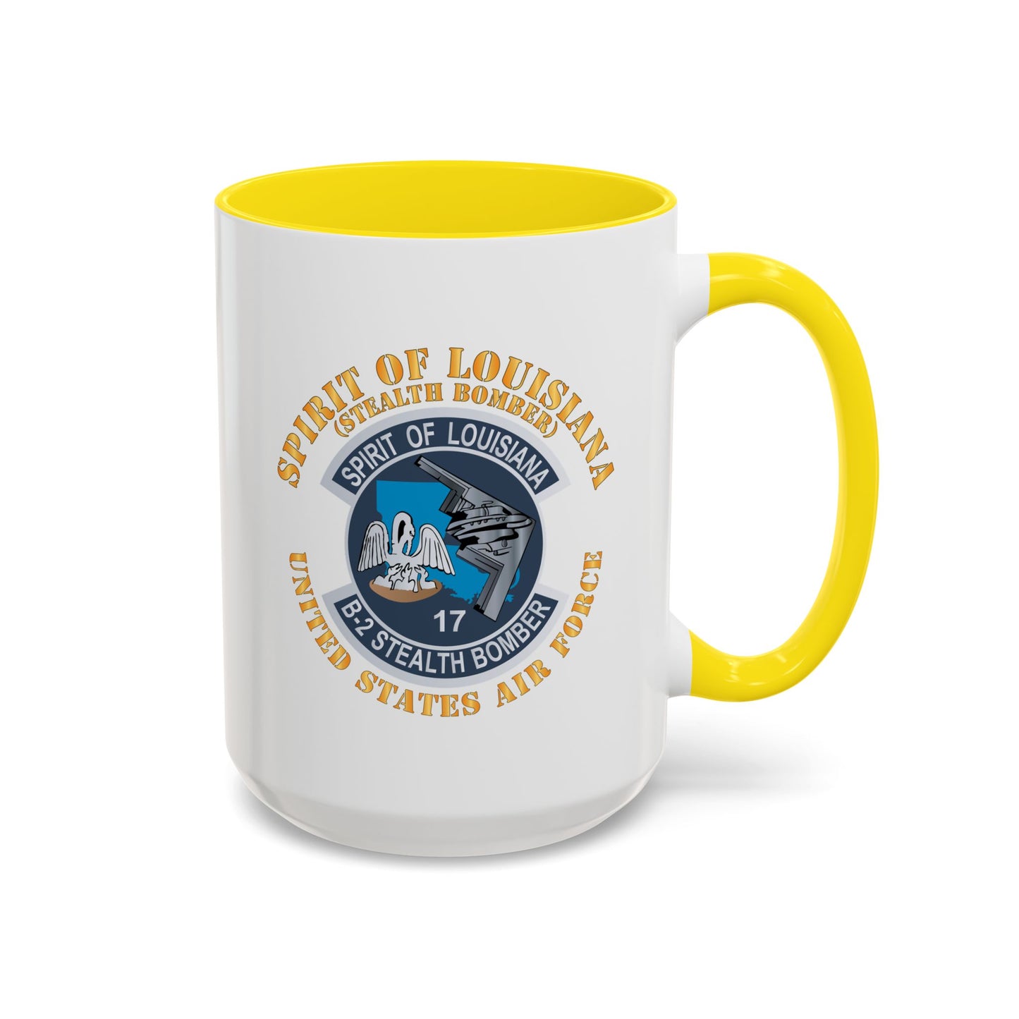 Accent Coffee Mug (11oz & 15oz) - USAF - B2 - Spirit of Louisiana - Stealth Bomber X 300