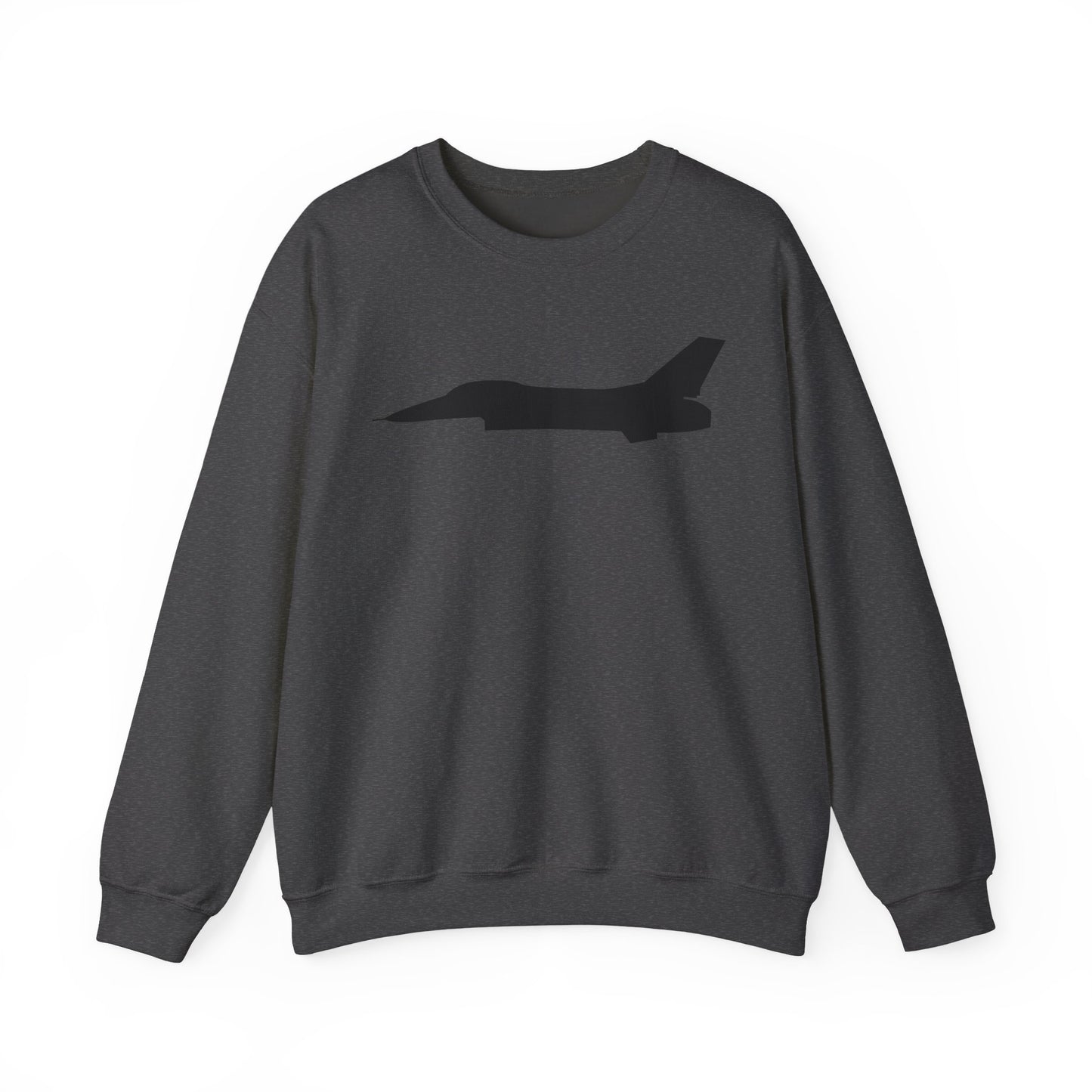 Crewneck Sweatshirt - Aircraft - F-16 - Side - Black - wo Txt X 300