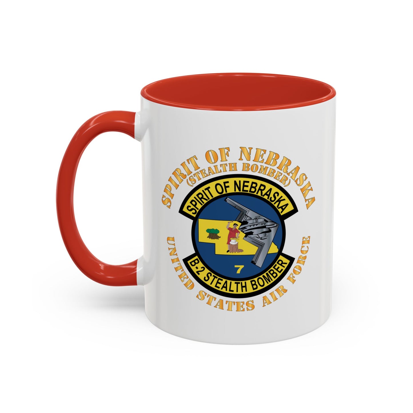 Accent Coffee Mug (11oz & 15oz) - USAF - B2 - Spirit of Nebraska - Stealth Bomber X 300
