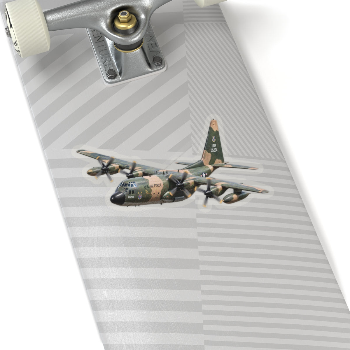 Kiss-Cut Stickers - C-130  Aircraft - Camo - Steep Left Bank Climbing Turn
