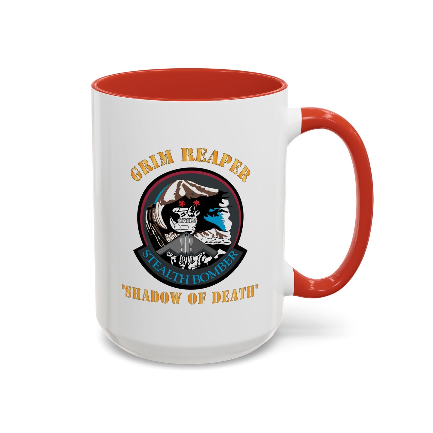 Accent Coffee Mug (11oz & 15oz) - USAF - B2 - Grim Reaper - Stealth Bomber X 300
