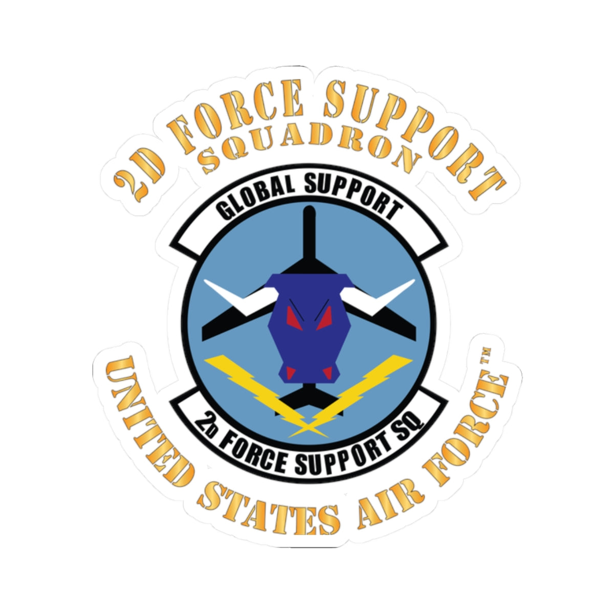Kiss-Cut Stickers - USAF - 2d Force Support Squadron