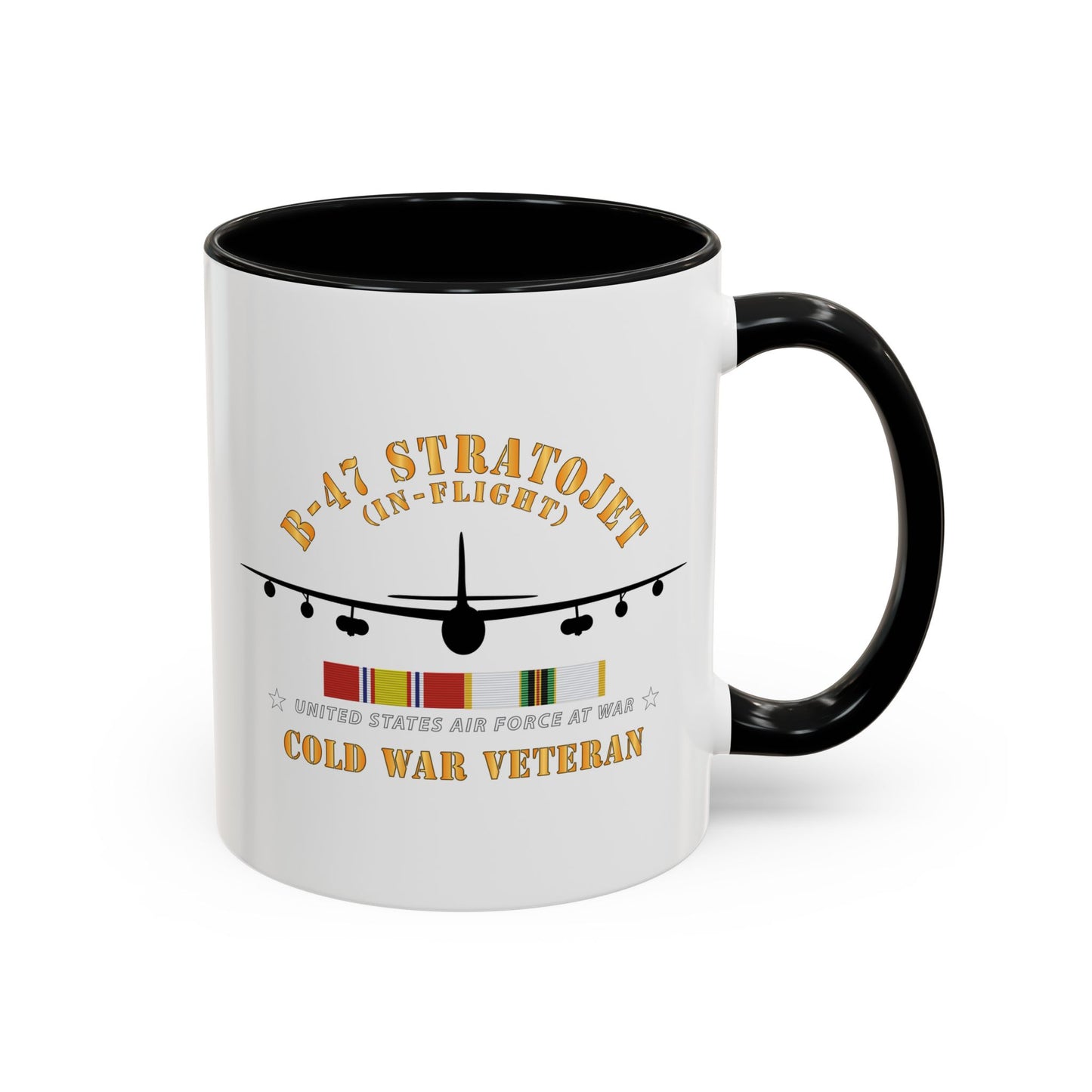 Accent Coffee Mug (11oz & 15oz) - USAF - B-47 Stratojet - In Flt - Silhouette - Cold War Veteran X 300