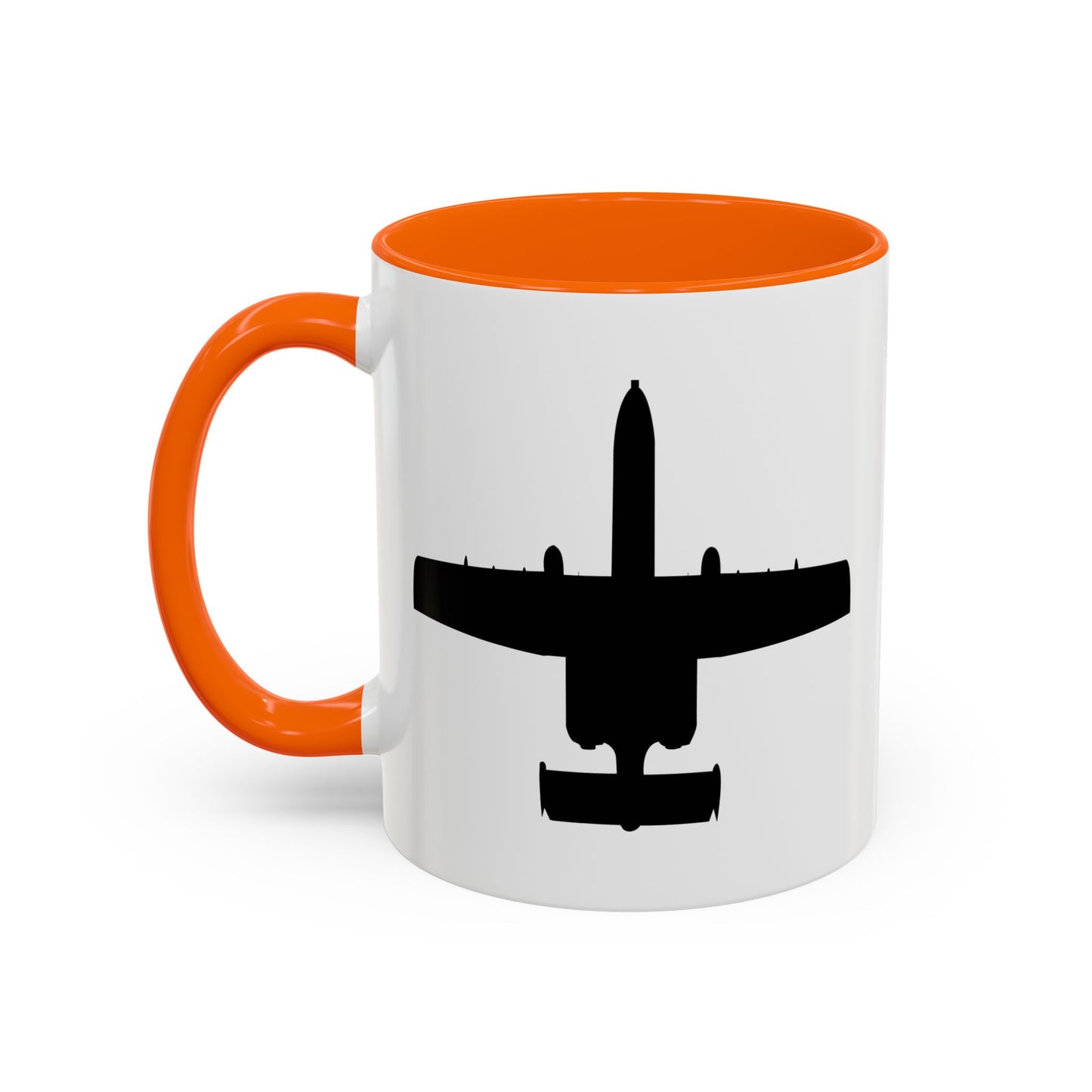 Accent Coffee Mug (11oz & 15oz) - Aircraft - USAF - A-10 Thunderbolt II - Top - Silhouette X 300