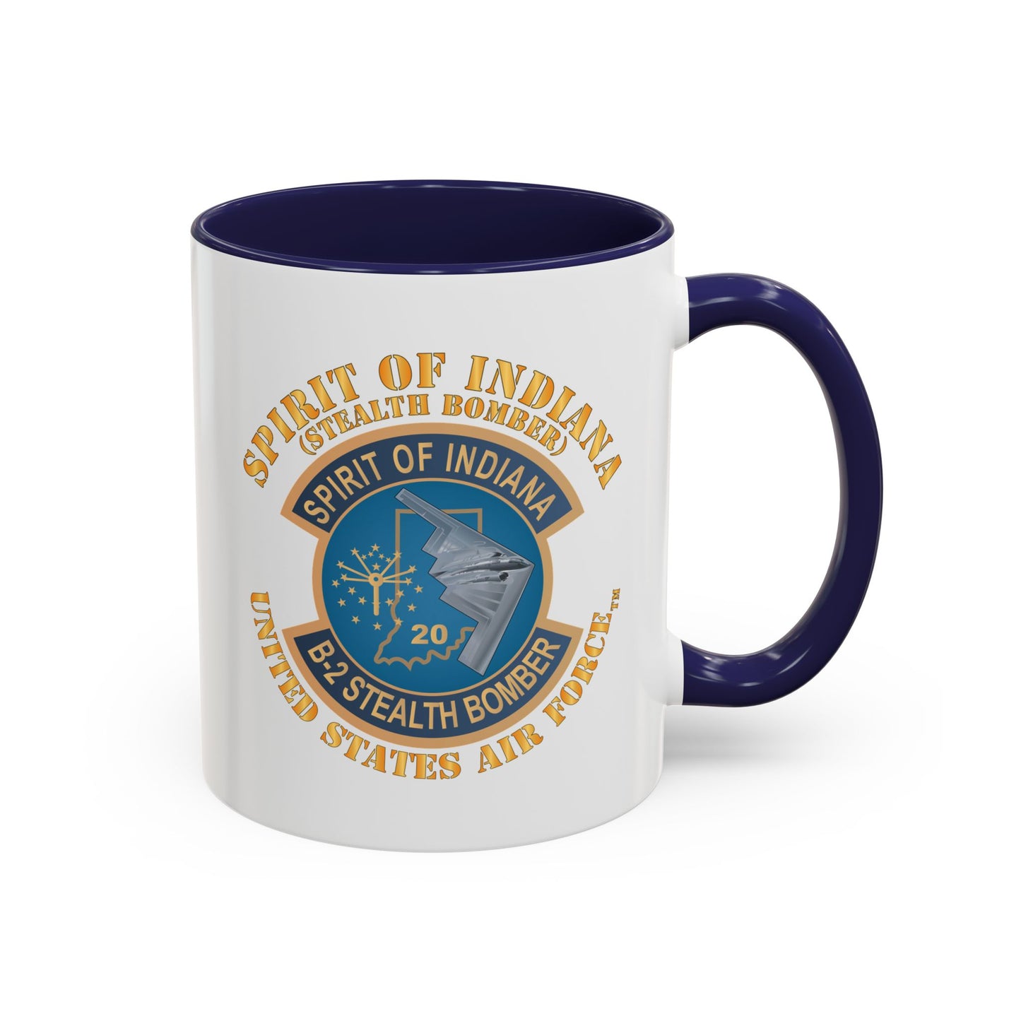 Accent Coffee Mug (11oz & 15oz) - USAF - B2 - Spirit of Indiana - Stealth Bomber X 300