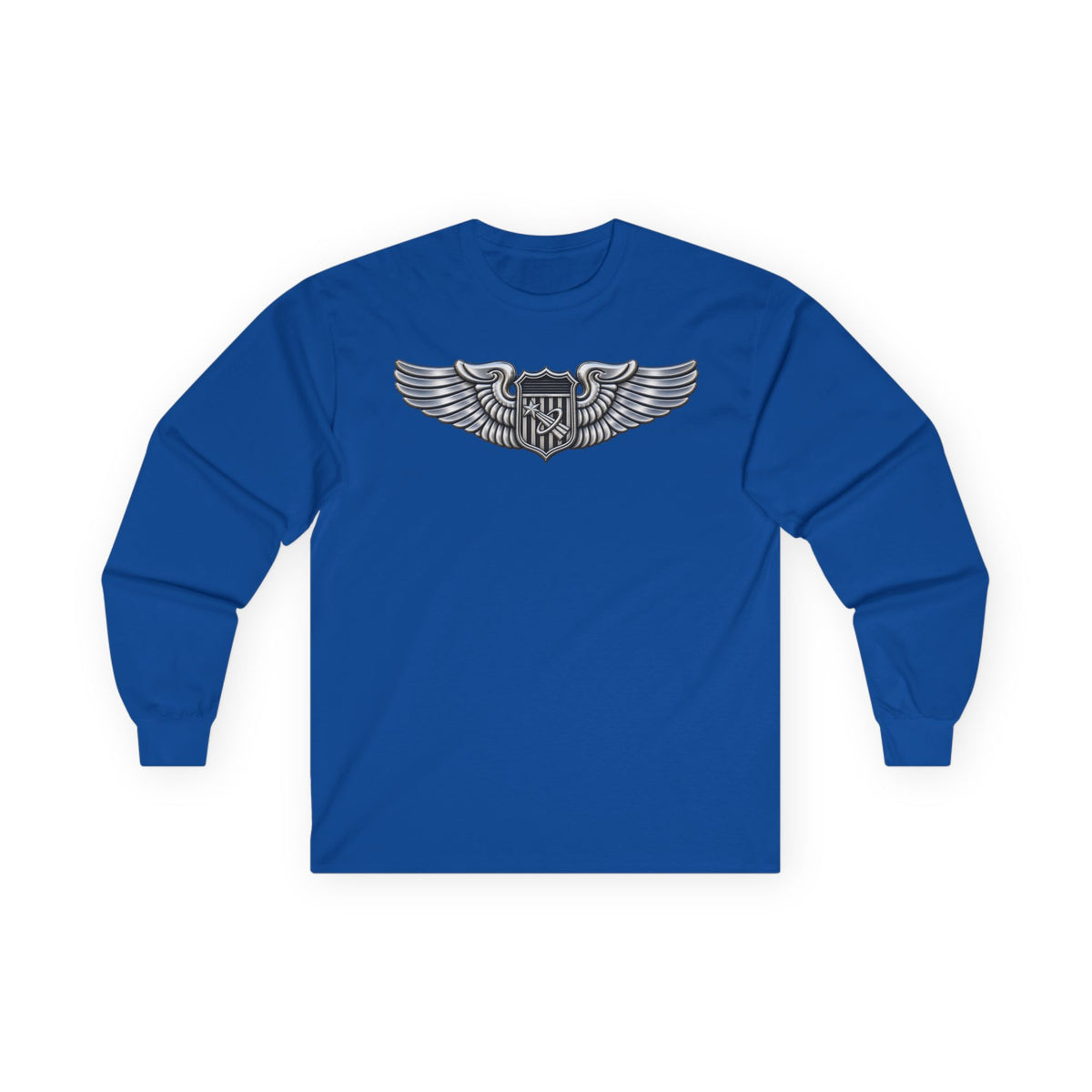 Unisex Ultra Cotton Long Sleeve Tee - USAF - Basic Astronaut Badge wo txt - 3D - Enhanced
