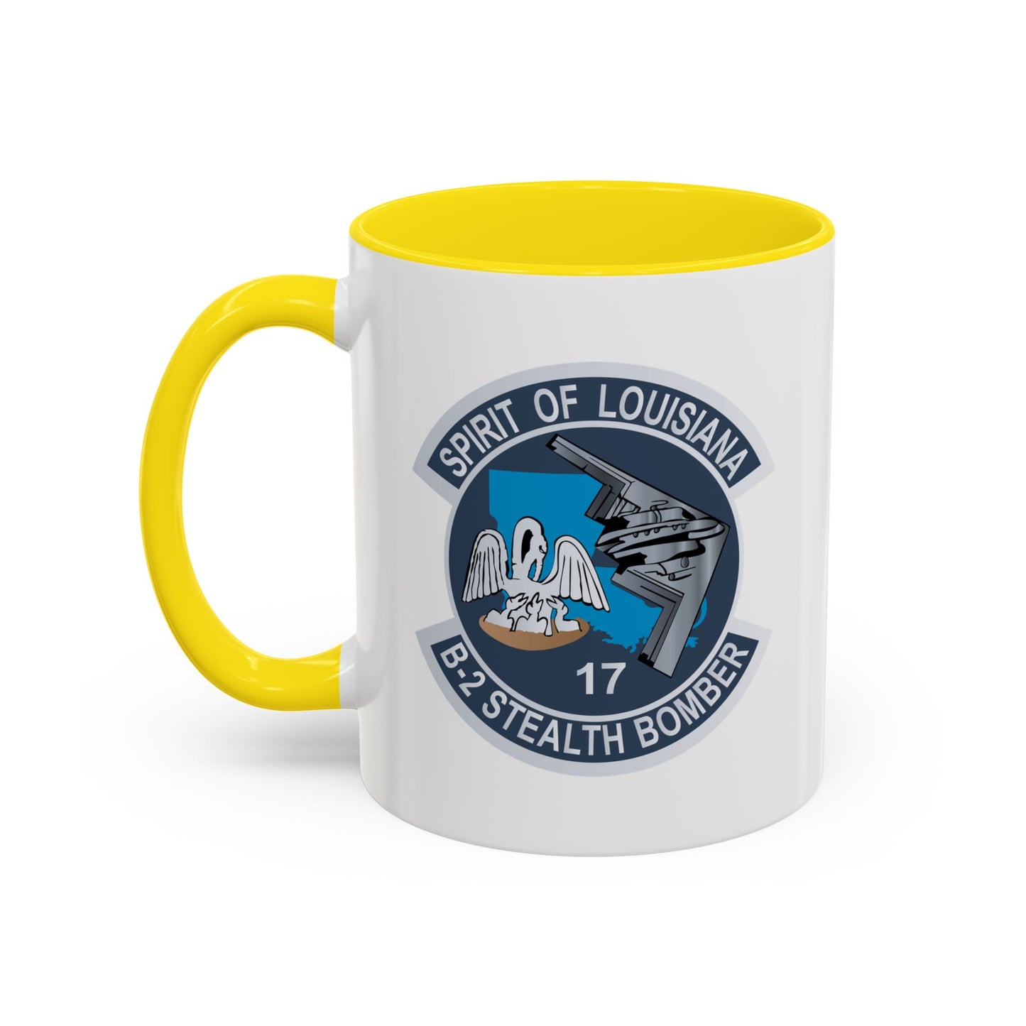 Accent Coffee Mug (11oz & 15oz) - USAF - B2 - Spirit of Louisiana - Stealth Bomber wo txt X 300