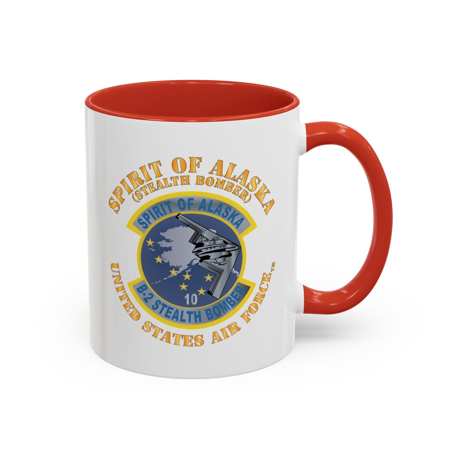 Accent Coffee Mug (11oz & 15oz) - USAF - B2 - Spirit of Alaska - Stealth Bomber X 300