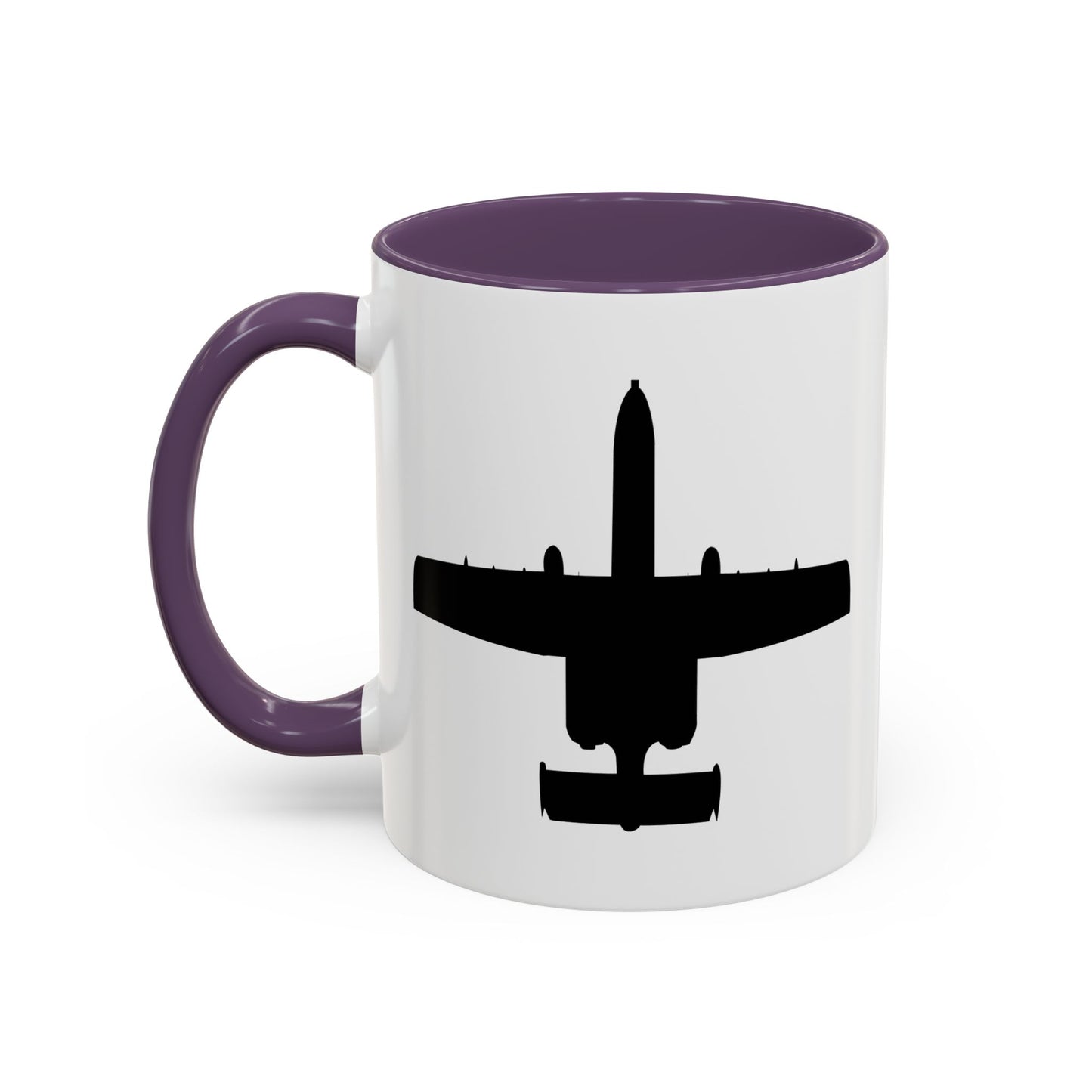 Accent Coffee Mug (11oz & 15oz) - Aircraft - USAF - A-10 Thunderbolt II - Top - Silhouette X 300