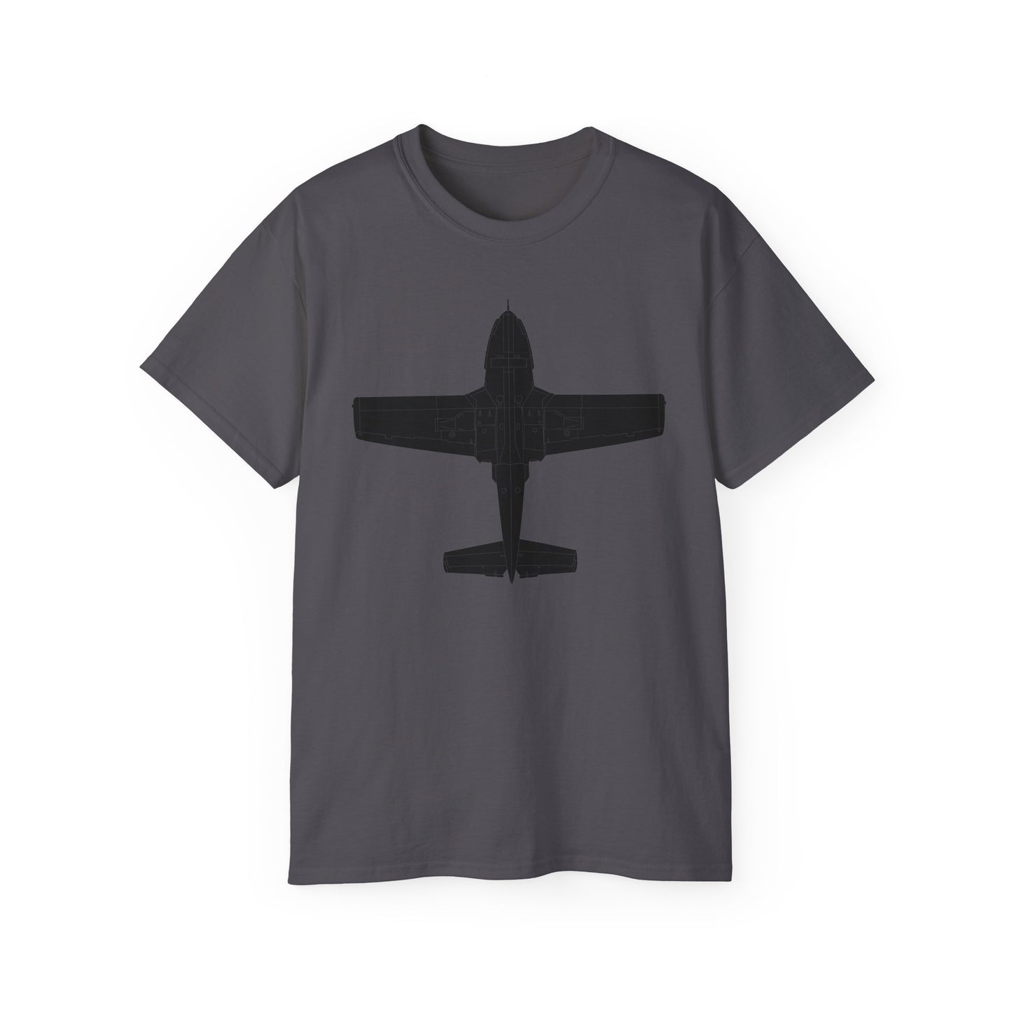 Unisex Ultra Cotton Tee - Aircraft - T-37-Trainer - Bottom - Black - Metal X 300
