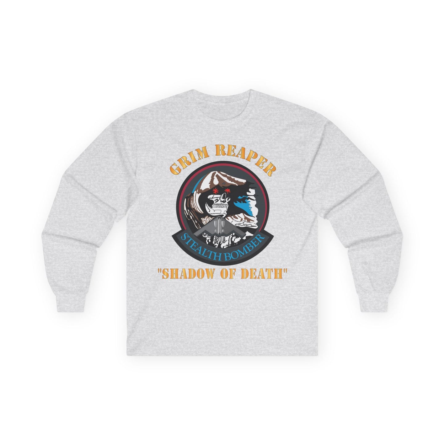 Unisex Ultra Cotton Long Sleeve Tee - USAF - B2 - Grim Reaper - Stealth Bomber X 300