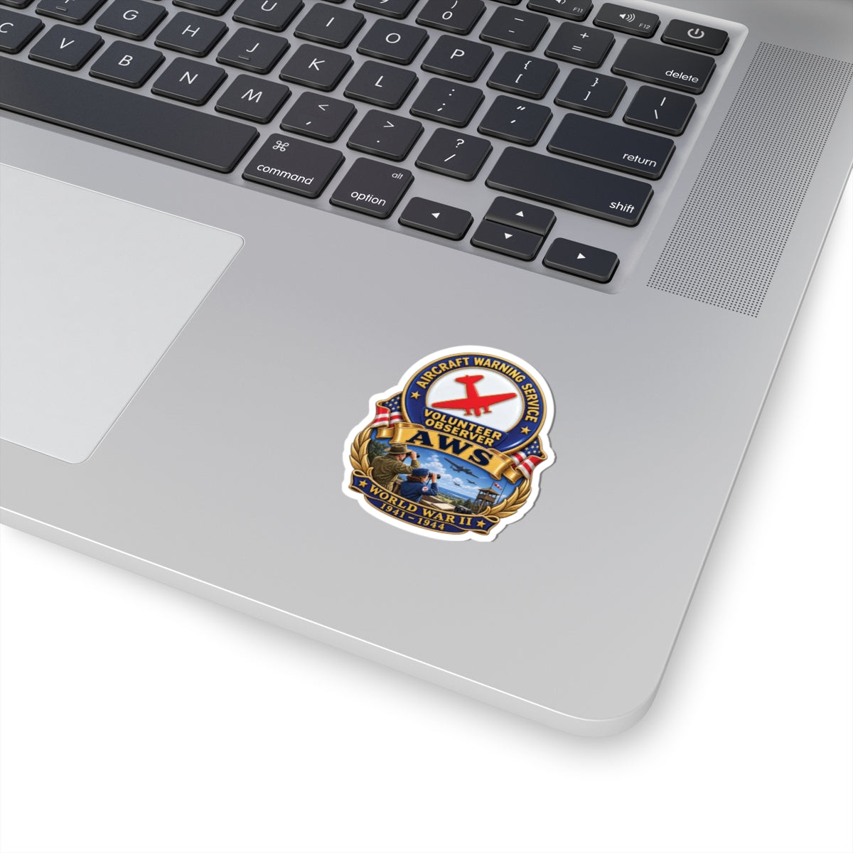 Kiss-Cut Stickers - Aircraft Warning Service (AWS) WWII - 3D - Enhanced