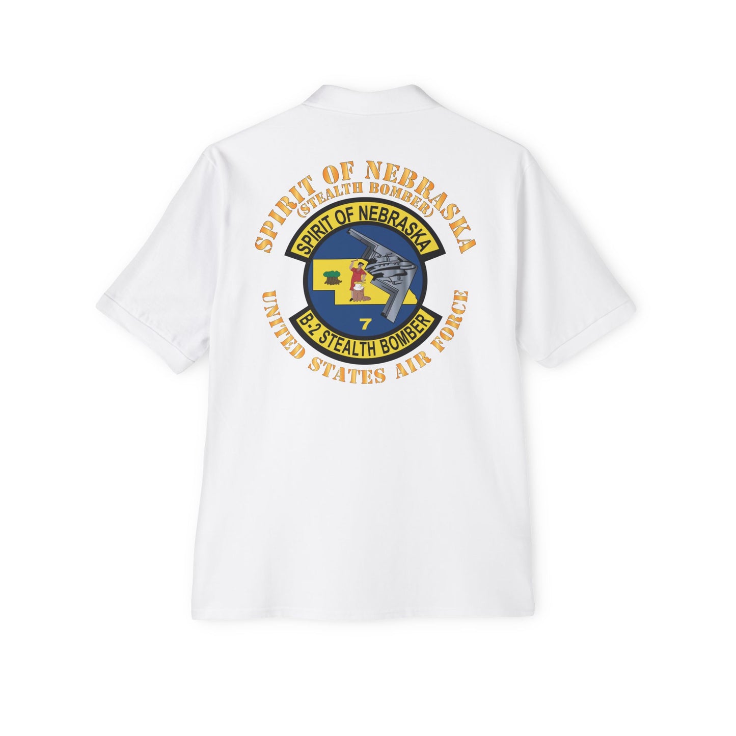 Men's Piqué Polo - USAF - B2 - Spirit of Nebraska - Stealth Bomber X 300