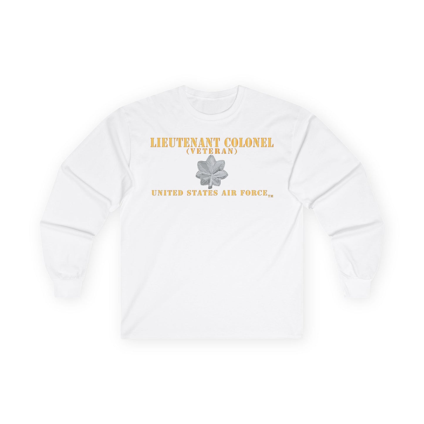 Unisex Ultra Cotton Long Sleeve Tee - USAF - Lieutenant Colonel - LTC - Veteran - Flat - TM X 300