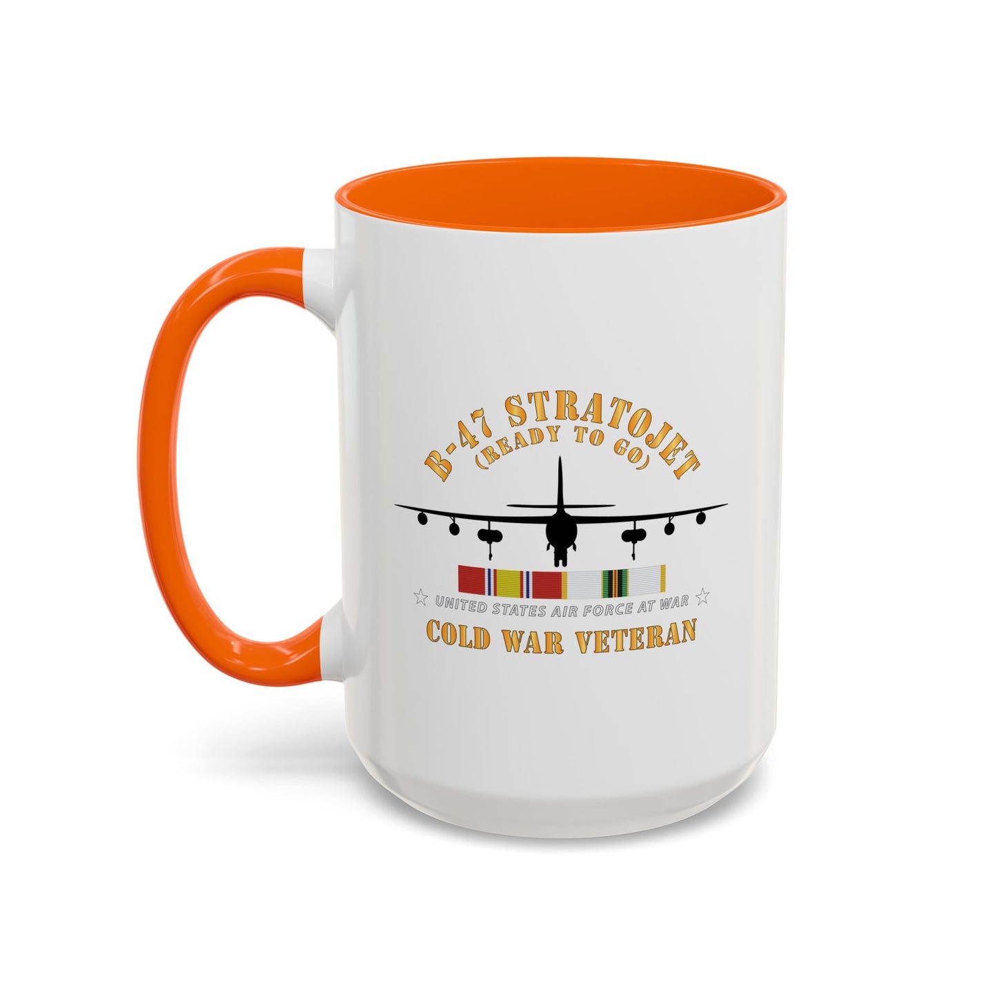 Accent Coffee Mug (11oz & 15oz) - USAF - B-47 Stratojet - Ready to Go - Silhouette - Cold War Veteran X 300