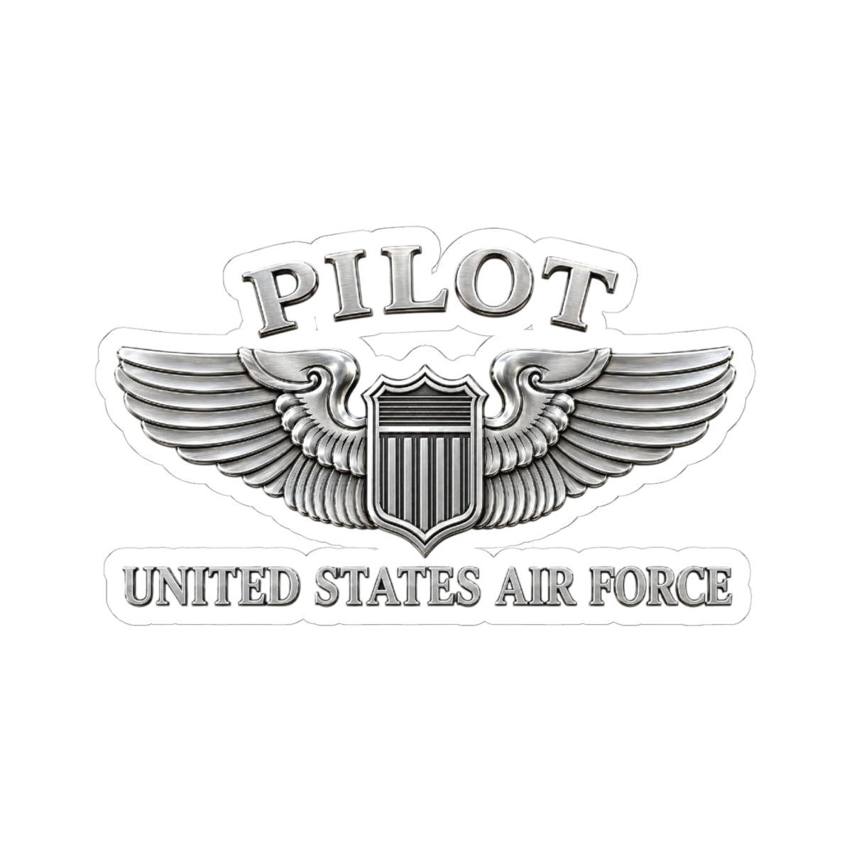Kiss-Cut Stickers - USAF - Basic Pilot Badge - United States Air Force - 3D - Enhanced